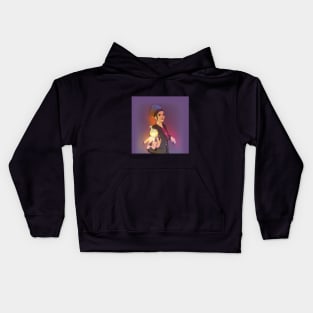 Blue Haired Witch Kids Hoodie